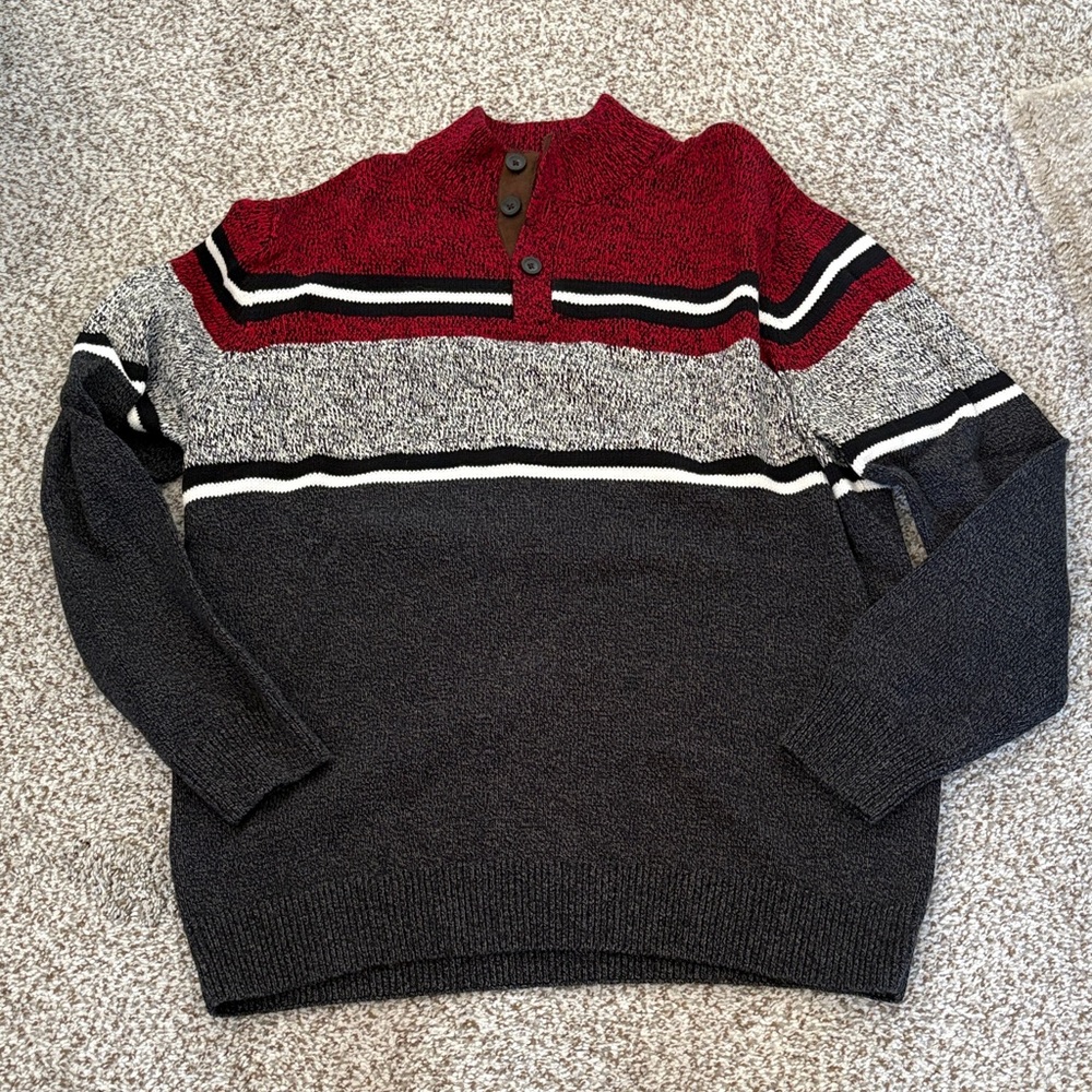 Chaps Men's Crewneck Sweater - Red, Gray, Black